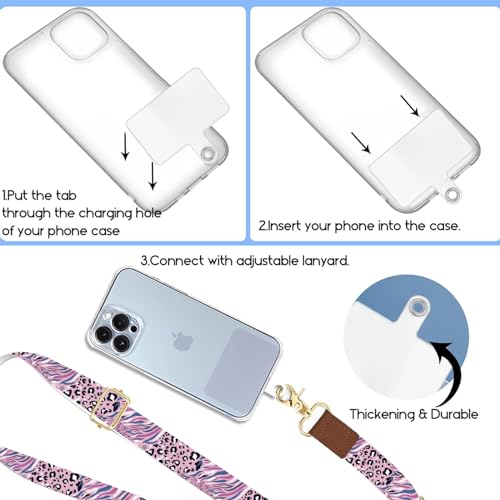 Phone Lanyard Wrist Strap Crossbody Adjustable, Cell Phone Lanyard for Around The Neck Shoulder Wristlet Strap - color: Leopard