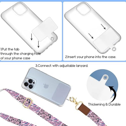 Phone Lanyard Wrist Strap Crossbody Adjustable, Cell Phone Lanyard for Around The Neck Shoulder Wristlet Strap - color: Leopard
