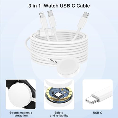 QZIIW 20W Apple Watch Charger,Apple Watch Magnetic Fast Charger USB C Cable - color: White