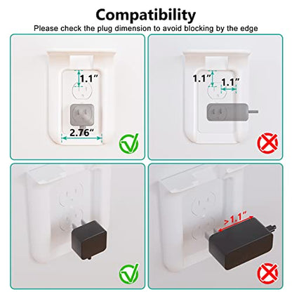 WALI Outlet Shelf Wall Holder,Bathroom Walls Shelves up to 10lbs Standard Vertical Duplex Wall Shelf Organizer for Smart Home Decor Space Saving Power Tools, Toothbrush (OLS002-W), 2 Pack, White - size: Small