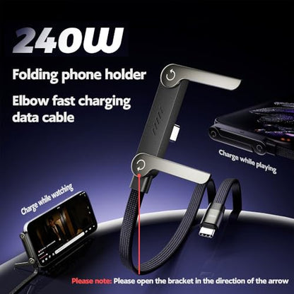 NKV 2 Pack USB C to USB C Invisible Stand Charging Cable - style: C-C 2 Pack 5/10FT
