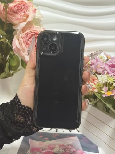 Case Compatible with iPhone 14, Non-Yellowing Shockproof Anti-Scratch Clear Soft Phone Cover with Lens Protector - Clear Black - color: Clear Black, size: iPhone 14