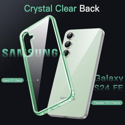 JETech Case for Samsung Galaxy S24 FE, Non-Yellowing Shockproof Bumper Protective Phone Cover, Anti-Scratch Hard PC Back (Mint Green) - color: Mint Green, size: Galaxy S24 FE