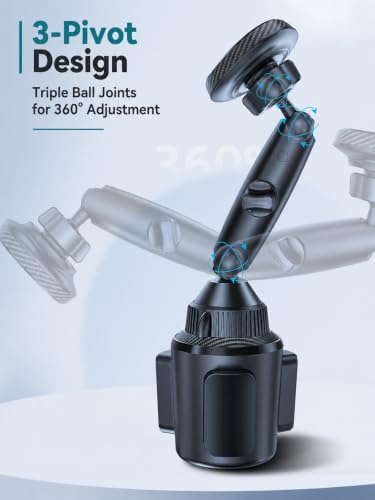 EXELIQ Magnetic Cup Holder Phone Cradle for Magsafe, Flexible Tri-Pivot Arm - size: N54