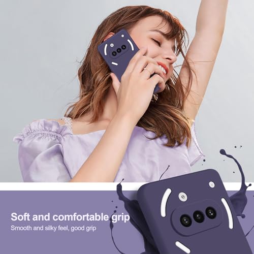 Silicone Case for Nothing Phone 3A, Deep Purple | Soft Silicone Silky Touch Easy Clean, Shockproof Slim Phone Cover, Upgraded Camera Protection, Anti-Scratch Microfiber Lining - color: Deep Purple, size: Nothing Phone 3A