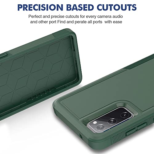 for Galaxy S20 FE 5G Case,[Military Grade Drop Tested] with HD Screen Protector,Dual Layer Protective Heavy Duty Cell Phone Cover Non-Slip Shockproof Case for Samsung Galaxy S20 FE (Dark Green) - color: Dark Green