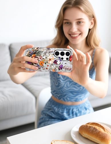 Magnetic Flower Case for Samsung Galaxy A16 5G, Yellow | Compatible with MagSafe, Cute Aesthetic Stained Glass Floral, TPU and PC Protective Phone Cover for Women Girls - color: Yellow Flower