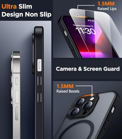 SPIDERCASE Magnetic for iPhone 13 Pro Case,Black - color: Black, size: Iphone 13 Pro 6.1''