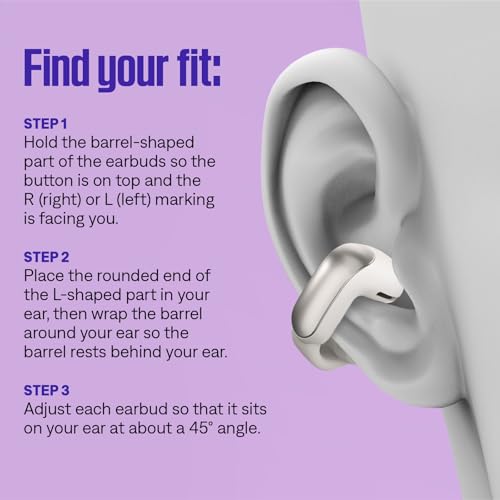 Bose Ultra Open Earbuds - Bluetooth Open Ear Earbuds with OpenAudio for Awareness, Clip-On Design for Comfort, Water Resistant, Up to 48 Hrs of Playtime, White Smoke - color: White Smoke