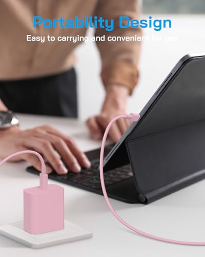 AISNI USBC Charger for iPhone Duo/18 Pro Max/17/16/15 Charger Fast Charging - color: Light Pink