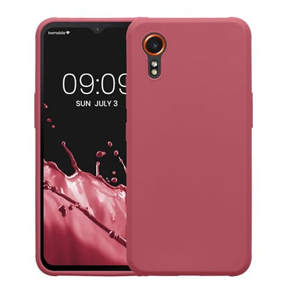 kwmobile Case Compatible with Samsung Galaxy Xcover7 Case - Soft Slim Protective TPU Silicone Cover - Dark Rose - color: Dark Rose