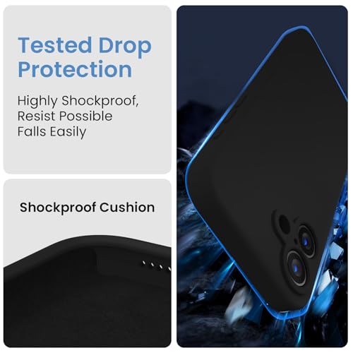 FireNova Designed for iPhone 16 Plus Case, Silicone Upgraded [Camera Protection] Case, with Soft Anti-Scratch Microfiber Lining Inside, 6.7 inch, Black - color: Black, size: Iphone 16 Plus