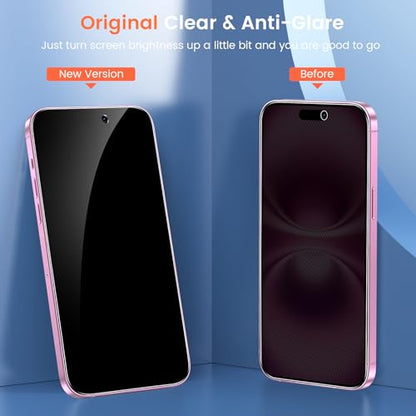 Fotbor for 2Pack iPhone 16 Privacy Screen Protector with 2Pack Camera Lens Protector, Anti Spy 9H+ Tempered Glass with Easy Installation Kit, No Bubble - size: iPhone 16-6.1 inch
