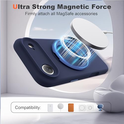 Case for iPhone Air with 360°Spin Stand,6.5" Dark Blue | Magnetic 360°Spin Stand,Compatible with Mag-Safe,Soft Silicone Air Phone Case - color: Dark Blue, size: Iphone Air