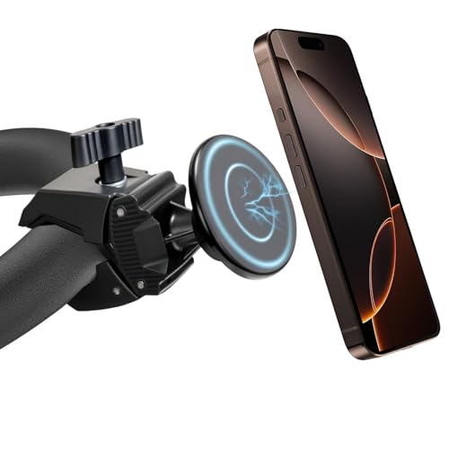 Magnetic Phone Holder Mount - N52 Strong Magnet, for Treadmill, Stroller, Spin bike, Golf Cart, Gym (Compatible with Peloton), Shopping Cart - MagSafe Compatible for MagSaf e iPhone 12-17 Series