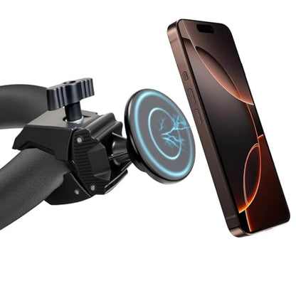 Magnetic Phone Holder Mount - N52 Strong Magnet, for Treadmill, Stroller, Spin bike, Golf Cart, Gym (Compatible with Peloton), Shopping Cart - MagSafe Compatible for MagSaf e iPhone 12-17 Series