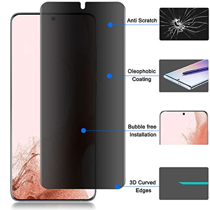 Galaxy S22 Privacy Screen Protector, [Case Friendly] [Support Fingerprint Unlock] Soft Film for Samsung Galaxy S22 5G (6.1"), Full Adhesive, Anti-Scratch, Bubble Free, Touch Sensitive - size: for Samsung Galaxy S22
