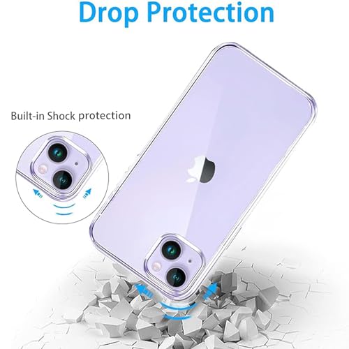 JJGoo Compatible with iPhone 14 Case Clear, Soft Shockproof Protective Slim Thin Phone Bumper Cover Transparent Phone Case - color: Clear
