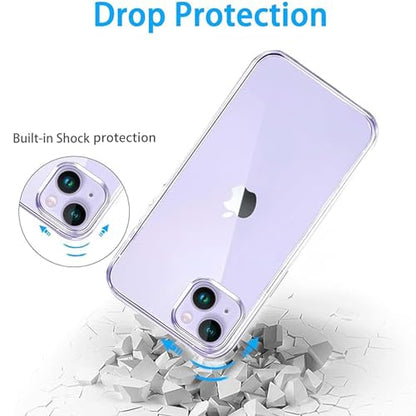 JJGoo Compatible with iPhone 14 Case Clear, Soft Shockproof Protective Slim Thin Phone Bumper Cover Transparent Phone Case - color: Clear