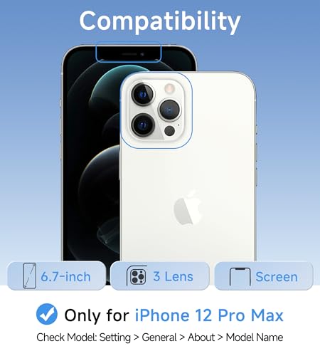 USLAI Case for iPhone 12 Pro Max, Anti-Yellowing, Crystal Clear Back, Shockproof & Military‑Grade Drop Protection - Transparent - color: Clear, size: iPhone 12 Pro Max