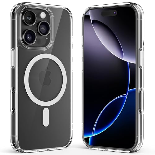 Crystal Fit Magnetic Clear Case for iPhone 16 Pro Max, Compatible with MagSafe, Anti Yellowing, Slim Protective Cover (for iPhone 16 Pro Max) - size: iPhone 16 Pro Max