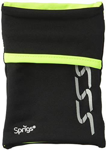 Sprigs Wrist Wallet Running Wristband Pocket for Keys Cards Cash ID Phone - color: Black Reflective