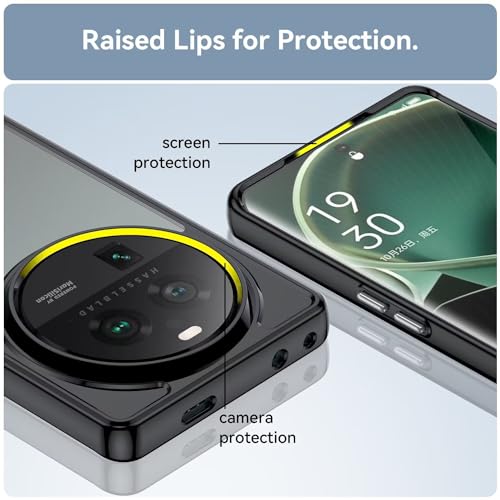 Case for Oppo Find X6 Pro Case, PGEM110 Case, Anti Yellowing Clear Hard PC Back & Soft TPU Bumper Protective Phone Cover for Oppo Find X6 Pro 5G Crystal Black
