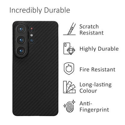 kalibri Aramid Fiber Case Compatible with Samsung Galaxy S26 Ultra - Case Super Slim Strong Protective Phone Cover - Black Matte - size: Galaxy S26 Ultra