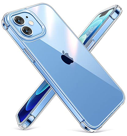 CANSHN Clear Shockproof for iPhone 12 Case/iPhone 12 Pro Case | Crystal Clear, Military-Grade Protection, Scratch Resistant, Anti-Slip, Slim Fit, Wireless Charging Compatible - color: Clear