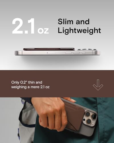 MOFT Magnetic Wallet Stand Compatible with iPhone 17/16/15/14/13/12 Series, Angle Adjustment & Magsafe Compatible MOVAS Phone Stand,Brownie - color: Brownie, size: Standard