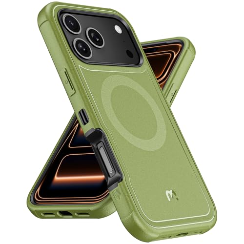 M MYBAT PRO for iPhone 17 Pro Max Case,Heavy Duty Protection Rugged Case - color: Army Green, size: iPhone 17 Pro Max（No Belt Clip）