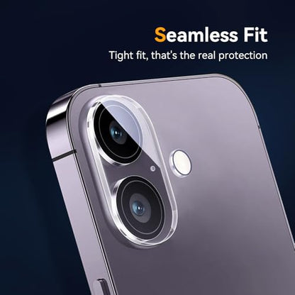 Camera Lens Protector for iPhone 16 6.1" / iPhone 16 plus 6.7"/ iPhone17 6.3",9H Tempered Glass，Ultra HD, Scratch Resistance Easy to Install，Case Friendly，[Does not Affect Night Shots] 3-Pack - size: iPhone16/16Plus/iPhone17