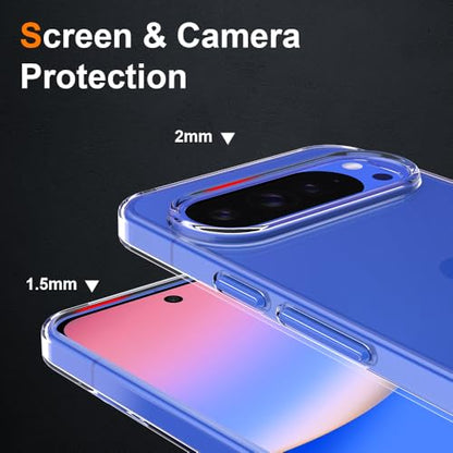 Silicone Clear for Google Pixel 10/10 Pro Case,Ultra Thin with Comfort Grip | Soft Slim-Fit TPU Pixel 10/10 Pro Phone Cover,Non-Slip,Shockproof Protection,Scrath-Resistant