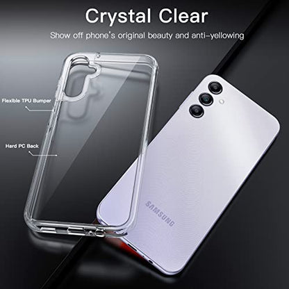 JETech Case for Samsung Galaxy A14, Anti-Yellowing, Clear | Shockproof Protection, Scratch Resistant Hard PC Back, Durable Transparent TPU Bumper - color: Clear, size: Galaxy A14