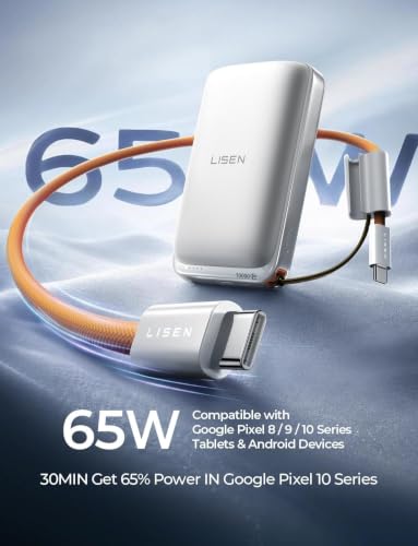 LISEN Magnetic Portable Charger Power Bank for iPhone 10000mAh - color: Ceramic White