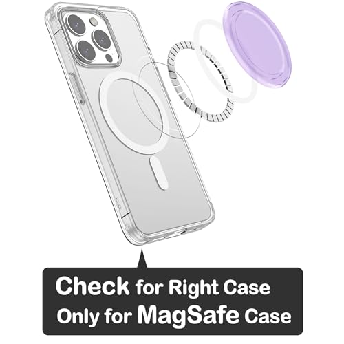metisinno Magnetic Base Compatible with PopSocket Phone Grips and iPhone MagSafe Cases, Purple Translucent - color: Purple Translucent