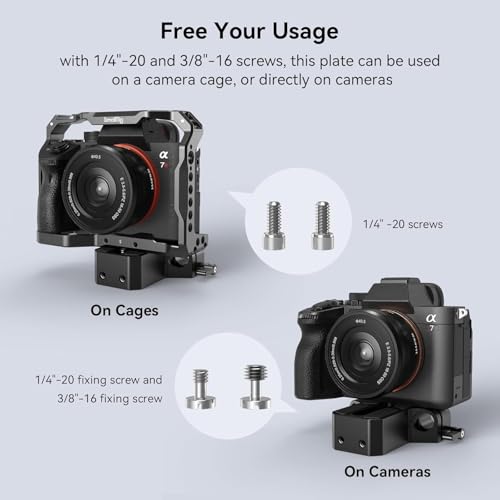 SmallRig Quick Release Plate for Arca Swiss, with 1/4"-20 & 3/8"-16 Screw - style: Base Plate+Lens Support