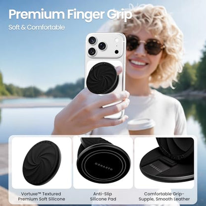 ORNARTO Vortuxe for MagSafe Phone Grip with Kickstand, Black - color: Black