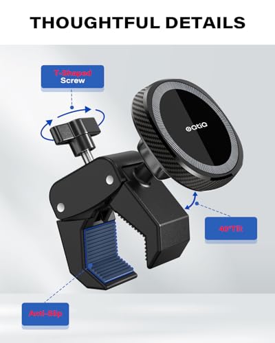 OQTIQ Phone Holder for Peloton Exercise Bike, Heavy-Duty Clamp Bar Mount