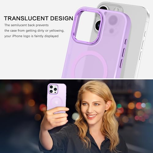 BENTOBEN Magnetic for iPhone 16 Pro Max Case,(Compatible with MagSafe) (Military Grade Drop Protection) Slim Translucent Matte Shockproof with Anti-Fingerprint Phone Case 6.9",Light Purple - color: Light Purple