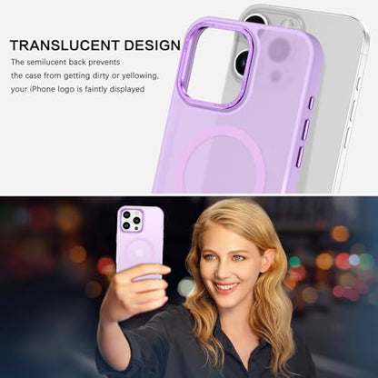 BENTOBEN Magnetic for iPhone 16 Pro Max Case,(Compatible with MagSafe) (Military Grade Drop Protection) Slim Translucent Matte Shockproof with Anti-Fingerprint Phone Case 6.9",Light Purple - color: Light Purple