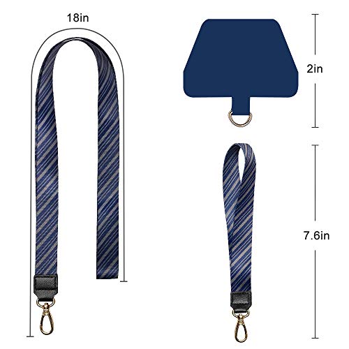 SHANSHUI Cell Phone Lanyard, Universal Phone Neck Strap Wirst Lanyard Leash for Smartphone Safety Tether System - Blue - color: Blue, size: 17inch