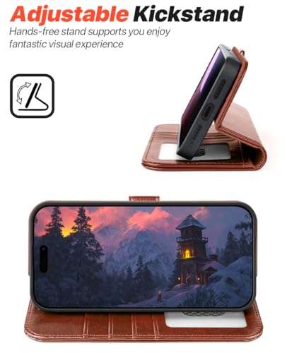 OCASE for iPhone 17 Pro Max Detachable Wallet Case with Card Holder, 2 in 1 PU Leather Flip Folio with RFID Blocking Stand Wrist Strap Shockproof Phone Cover 6.9 Inch 2025, Dark Brown - color: Dark Brown, size: iPhone 17 Pro Max