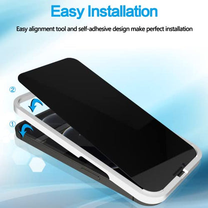 2 Pack Privacy Screen iPhone 12 Pro Max Tempered Glass Privacy Screen Protector for iPhone 12 Pro Max, Anti-Spy, Shatterproof, Full Edge Coverage, Bubble Free, Touch Sensitive, Easy Installation - size: iPhone 12 Pro Max -6.7Inch