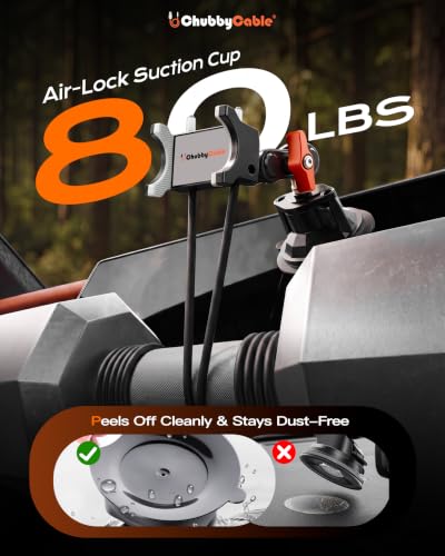 ChubbyGrip Car Phone Holder with Suction Cup and Clamp Head - color: ChubbyGrip Pro (Clamp)-Orange
