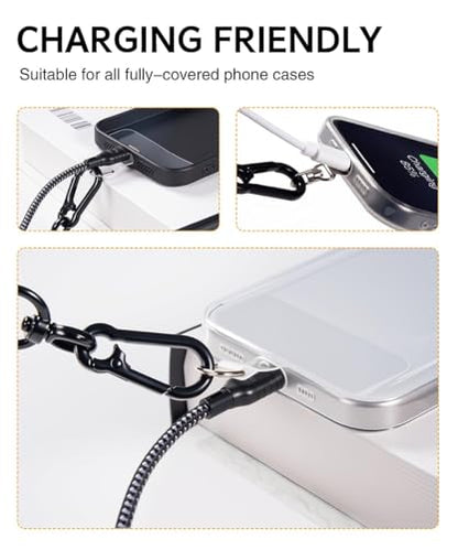 Universal Metal Phone Tether Tab, Heavy-duty Phone Lanyard Tab for Wrist&Crossbody Straps, Full-cover Phone Cases - color: Silvery