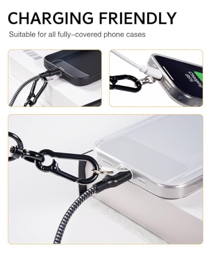 Universal Metal Phone Tether Tab, Heavy-duty Phone Lanyard Tab for Wrist&Crossbody Straps, Full-cover Phone Cases - color: Silvery