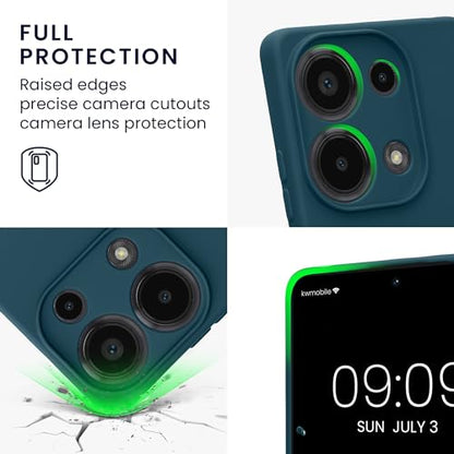 kwmobile Case Compatible with Xiaomi Redmi Note 13 Pro 4G Case - Protective Slim TPU Cover with Soft Matte Finish - Teal Matte - color: teal matte