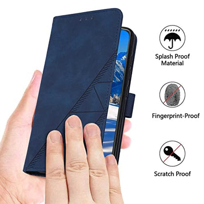 Flip Wallet Case for iPhone 17e/16e, Wrist Strap, Blue | Embossed PU Leather, Detachable Wrist Strap, Card Slots, TPU Inner, Cash Pocket, Magnetic Closure, Stand, Precise Cutouts - color: Blue