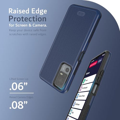 TUDIA MergeGrip for Jitterbug Smart 4 Case T608G, [Military Grade Drop Tested] Shockproof Protection Slim Rugged Dual Layer Heavy Duty Phone Cases for Senior - Indigo Blue - color: Indigo Blue
